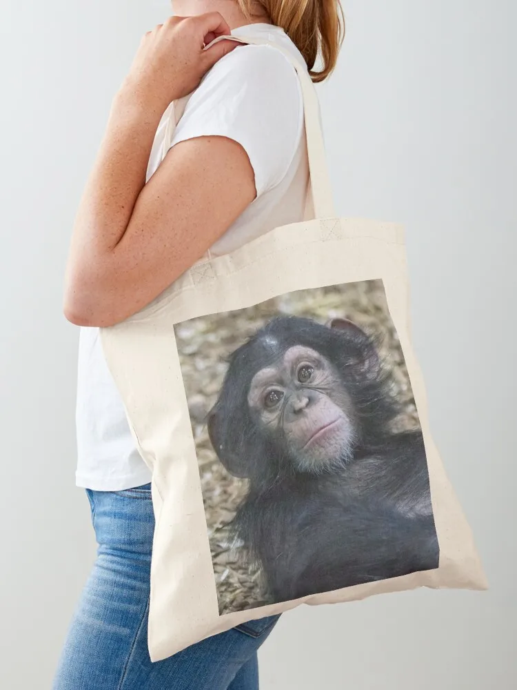 

Maisie the Baby Chimp at the Maryland Zoo Tote Bag canvas tote custom Big women women