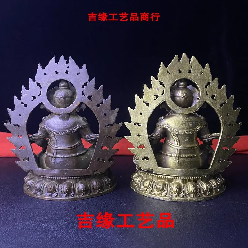 Tibetan Style Buddha Ornament Acalanatha Yellow Only God Buddha Statue Domestic Ornaments Alloy Distressed Crafts