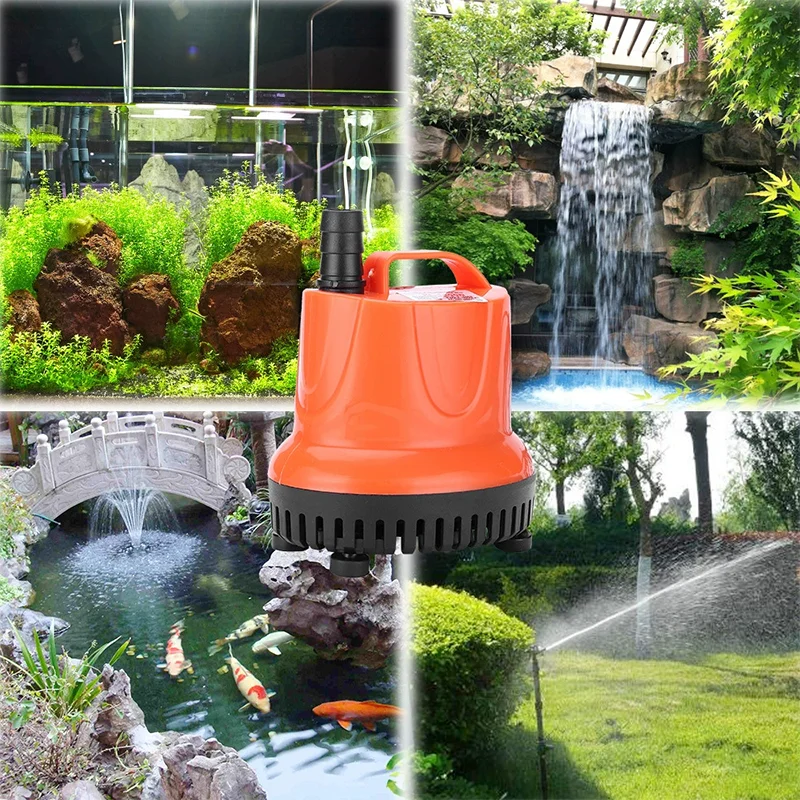 30/45/60/85/110w Fish Tank Bottom Suction Submersible Pump Mute Pump Multi-functional Small Suction Pump with Joint