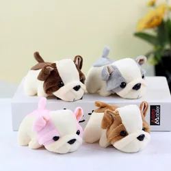 Fun Lovely Dog Small Doll Pendant Cute Simulation Puppy Plush Toy Keychain Bag Pendant Plush Bulldog Keychain Plush Stuffed Doll