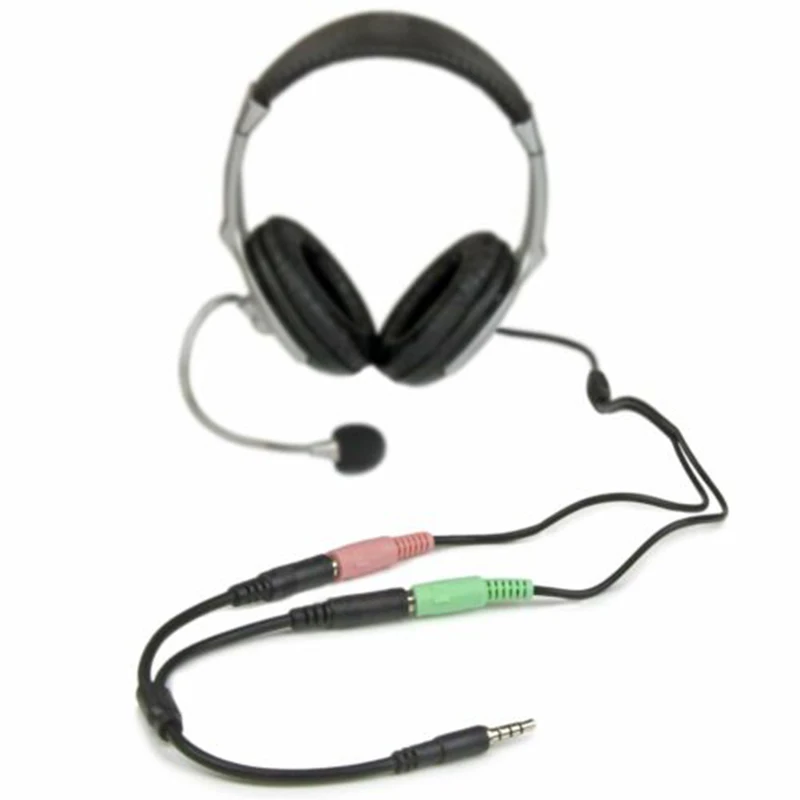 3.5mm Stereo Audio Male To 2 Female Adapters Converters Headset Mic Splitter Cable Adapter Mobile Phone Accessories