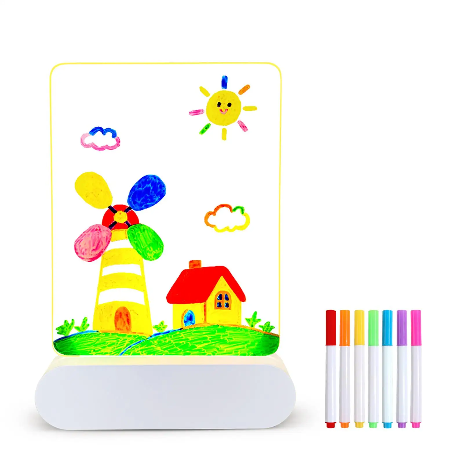 LED-schrijfbord 3D 4-kleuren licht Oplaadbaar speelgoed Herbruikbaar acryl tekenbord voor jongens Meisjes Tieners Thuis School Kantoor