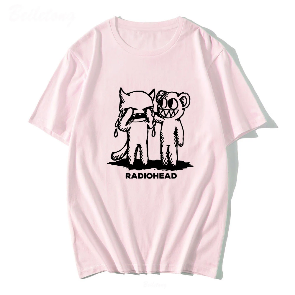 Radiohead T Shirt Men100% Cotton Indie Rock Band Boy Hip Hop Oversized Tops Summer Women Tee Vintage Children High Quality Print