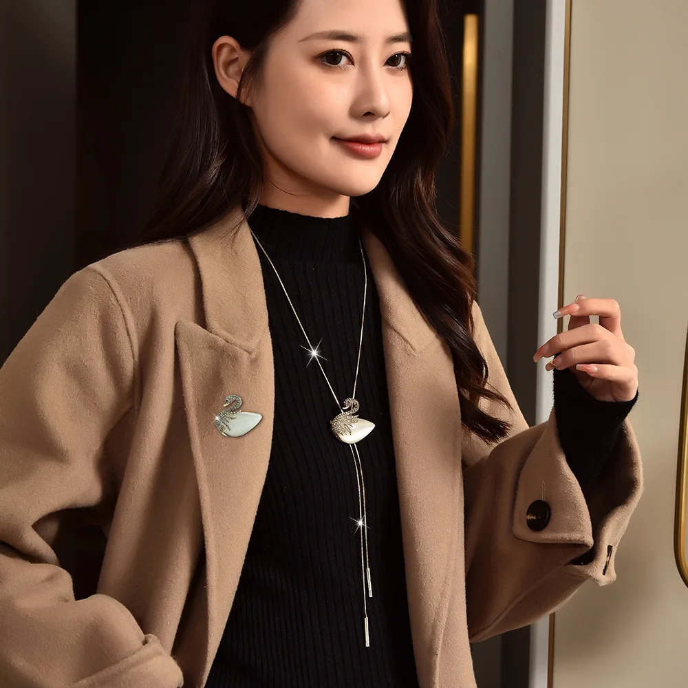 스웨터 체인 브로치, 고급스러운 여성용 목걸이, 두 번 착용할 수 있는 클래식하고 패셔너블한 목걸이