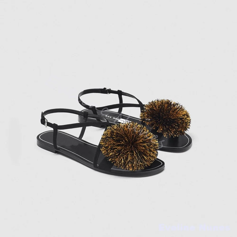 Spring/Summer 2026 New Resort Flat Shoes Women Ethereal-style Casual Roman Sandals with A Single-strap Design New Hollow Sandals