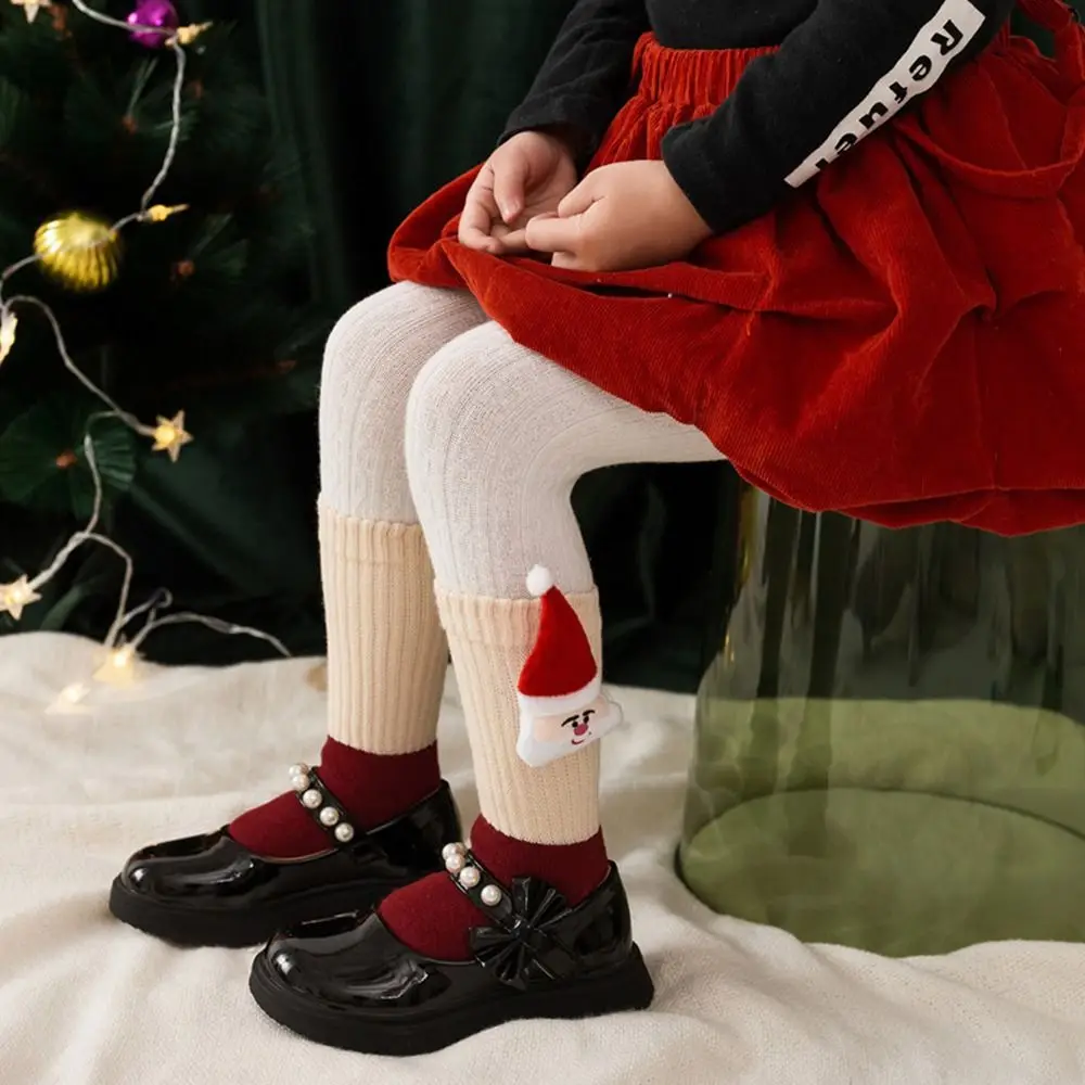 Fashion Design Cotton Children Christmas Socks Santa Claus Elk Cartoon Hosiery Christmas Tree Thicken Mid-Tube Socks Women