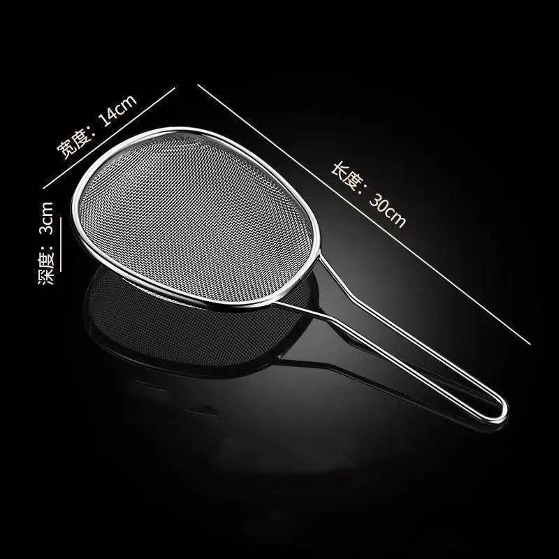 [304 Stainless Steel Mesh Strainer Spoon Fine Wire Mesh Food Colander Long Handle Sieve Cooking Utensils Strainer]