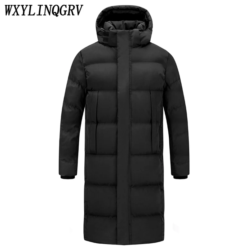 

Men Winter Fashion Casual Thicken Windproof Waterproof Hooded Parkas Jackets Men Winter Warm Loose Detachable Hat Men's Parkas