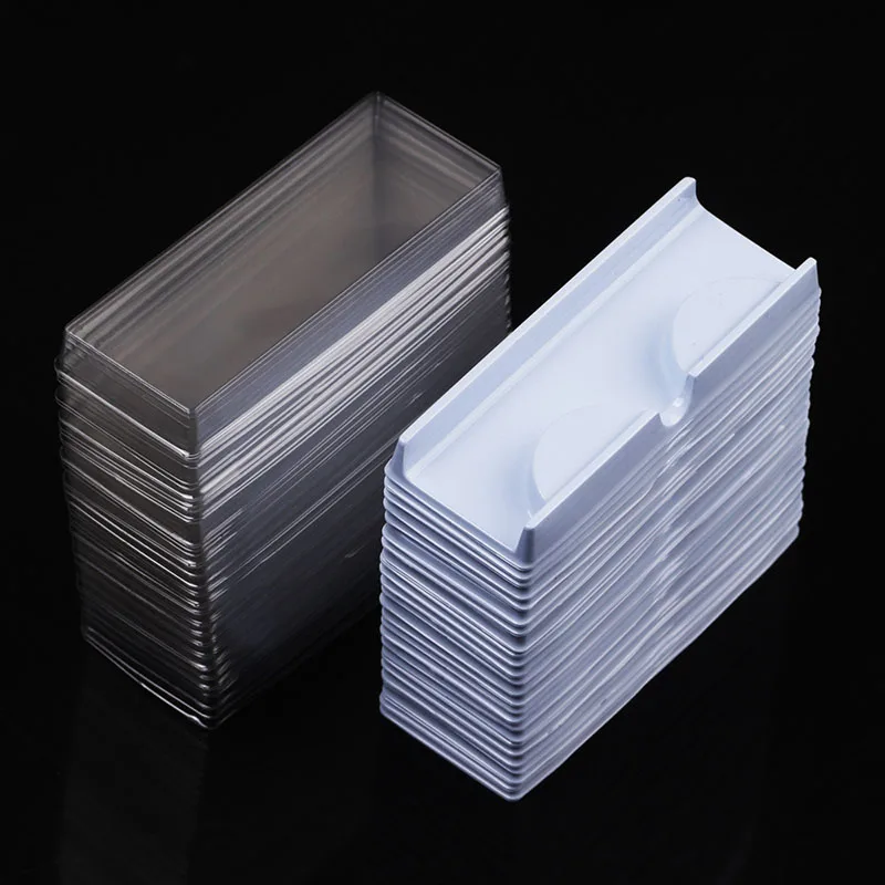 Plástico Make Up Case com tampa transparente, Desgaste e resistente cílios caso, Eye Lashes armazenamento, 50pcs por conjunto