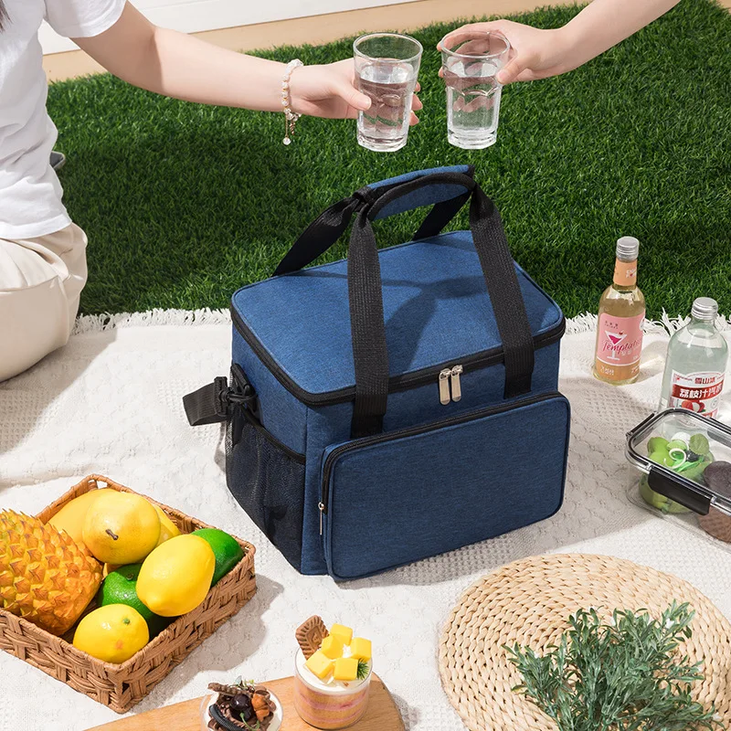 Unisex Insulated Lunch Box, 15L Large Capacity Portable Insulation Bag, Leak-Proof Soft Lunch Insulation Pouch, Ideal for Work P