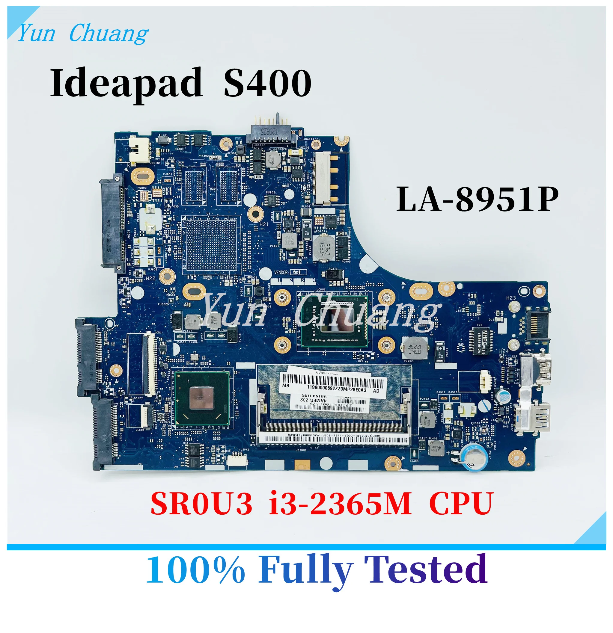 

VIUS3 VIUS4 LA-8951P Main Board For Lenovo Ideapad S400 Laptop Motherboard 11S90000692 With i3-2365M CPU DDR3 100% test work