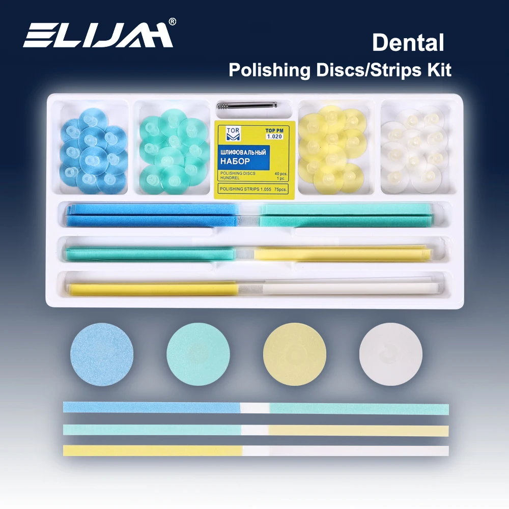 

ELIJAH (75+45)Pcs/Box Dental Polishing Discs/Strips Kit 1.020 Dental Polishing Set Teeth Whitening Dentistry Polisher Tools