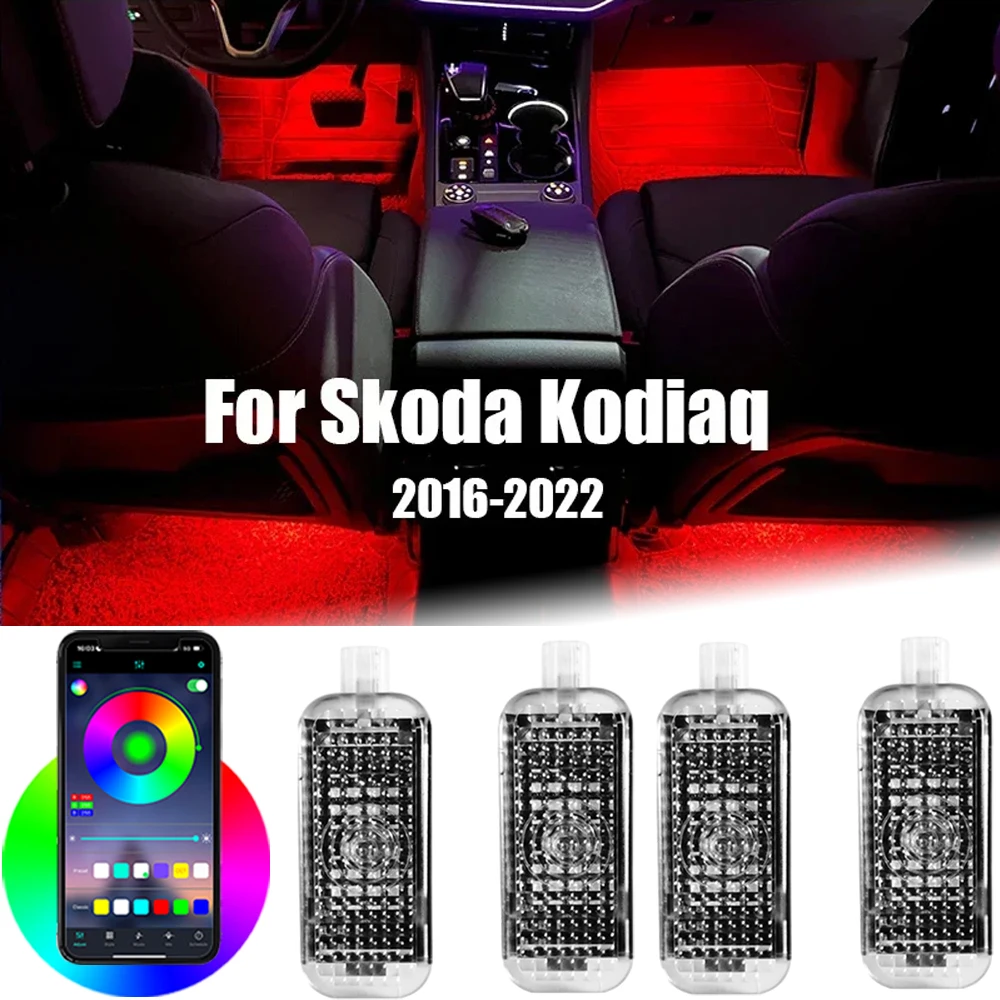 Für Skoda Octavia Pro A8 MK4 Superb 3, Rapid Kodiaq Karoq Für Seat Leon MK3 Ibiza Ateca Toledo Auto Fußraum Lichter Zubehör