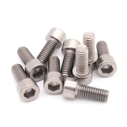TA2 Pure Titanium Gr2 DIN912 Hexagon Hex Socket Head Cap Allen Bolt Screw M1.6 M2 M2.5 M3 M4 M5 M6 M8 M10