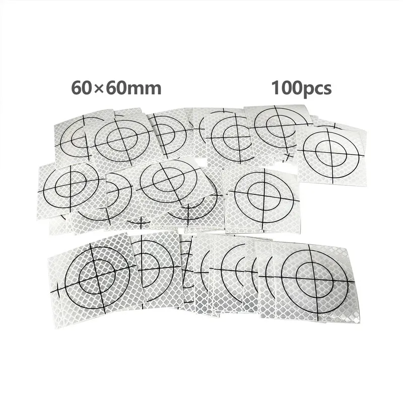 

NEW 100pcs Reflector Sheet 60*60mm 6cm Reflective tape target total station dropshipping 3M