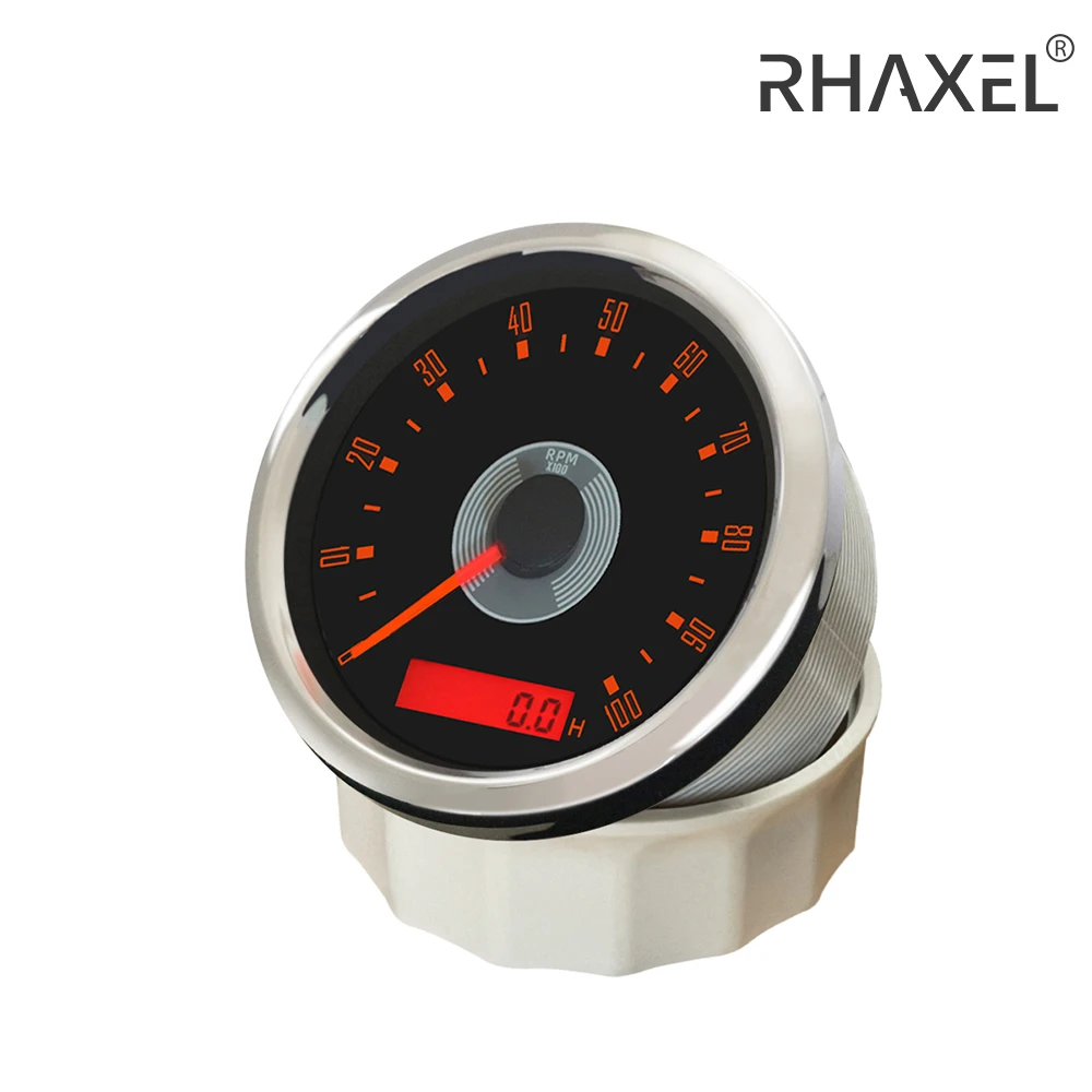 

RHAXEL 85mm Tachometer Tacho Meter 8000RPM 10000RPM with Hour Meter for Car Motorcycle Sailboat 12V 24Volt