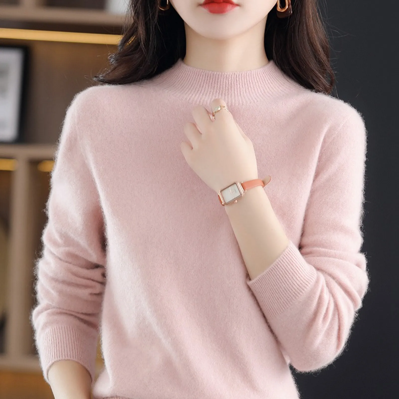 

Women Sweater O-neck Autumn Winter Basic Pullover Warm Casual Pulls Jumpers Korean Long-sleeved Solid Knitwear Bottoming Shirt