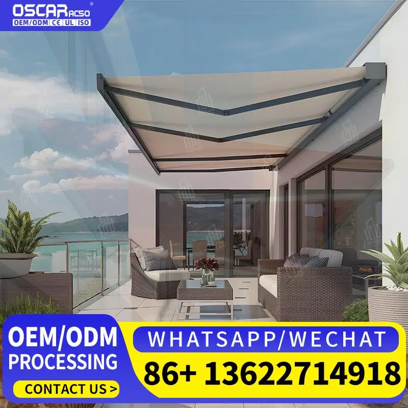 

Outdoor Automatic Rolling for Door Side Ideal for Gardens Patios Decks Retractable Awning