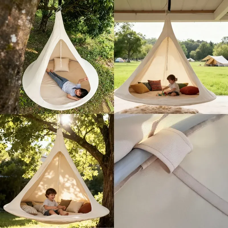 Hammock Swing Outdoor Camping Leisure Hanging Chair with 200kg Capacity 150cm Length Air Tent Design