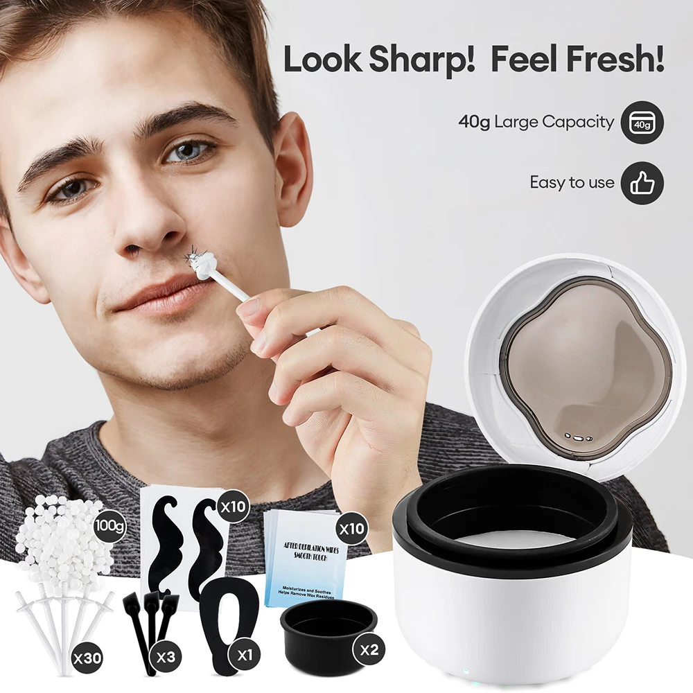 آلة تسخين الشمع الصغيرة مجموعة سخان الشمع USB الشمع الفاصوليا ذوبان دفئا وعاء للشفاه الحاجب الأنف الأذن السوالف إزالة الشعر #1