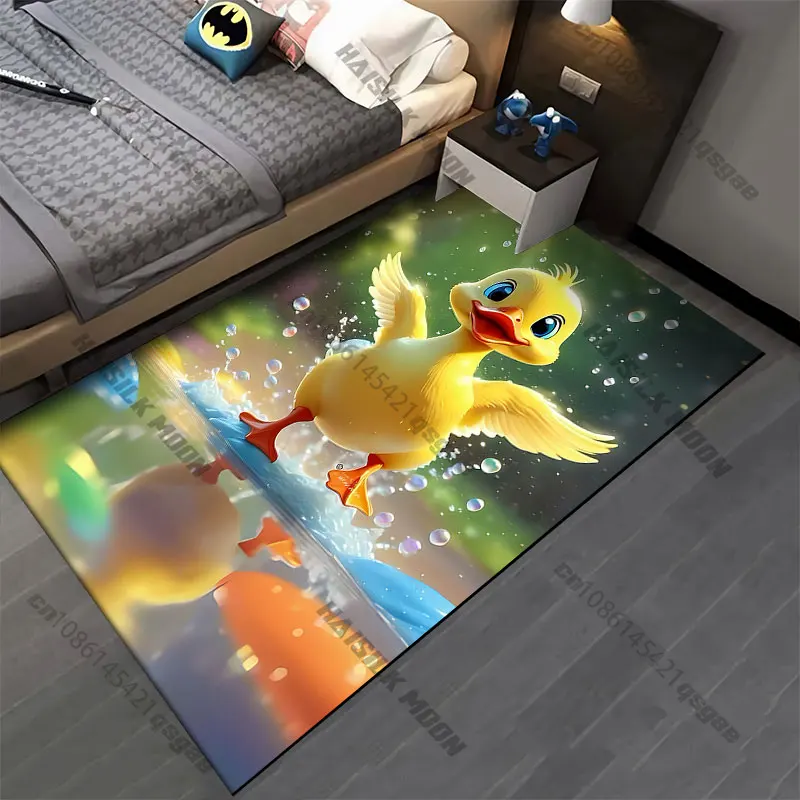 Joyful duck splashing water carpet Yoga living room room decor children's crawling mat doormat area rug games mat