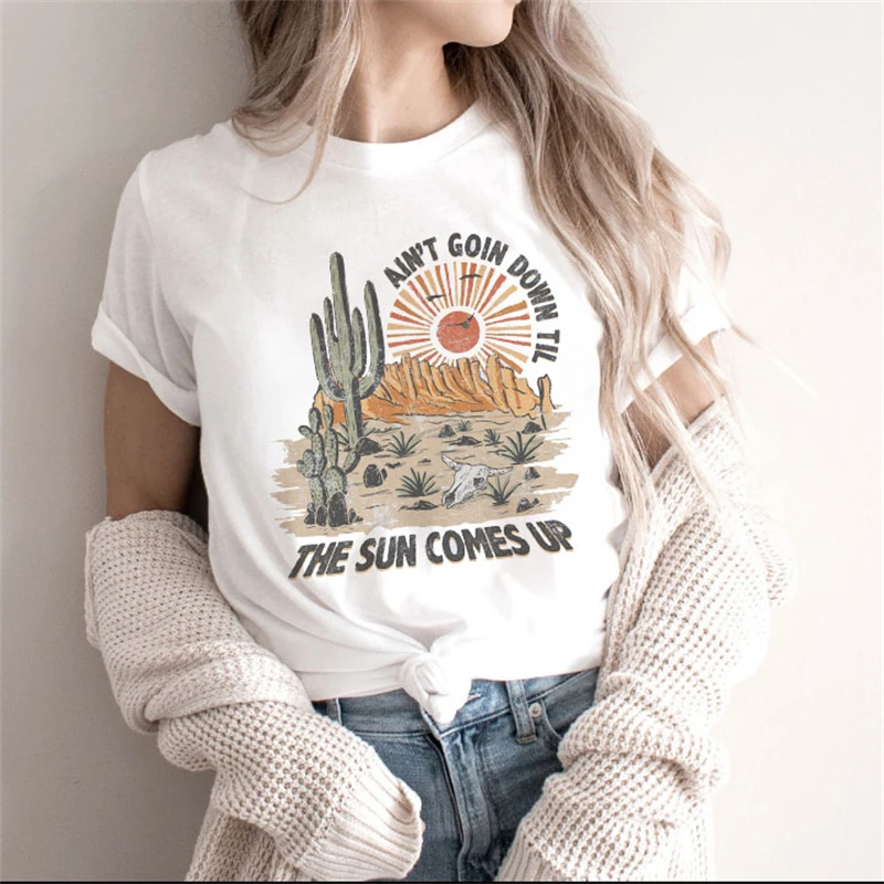 

2022 Clothing Tee Clothes Western Shirt 90s Women Short Sleeve Print Tshirt Female Top Fashion Casual Summer Graphic T-shirt
