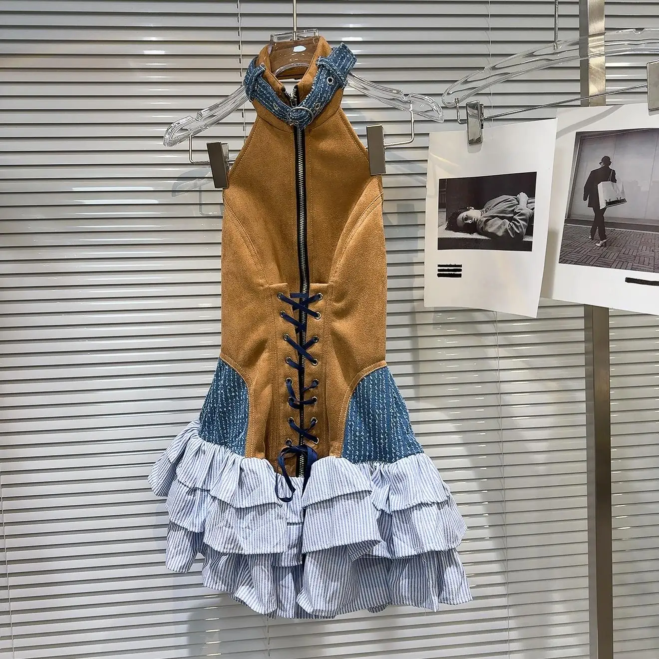 Mode doux Cool épicé fille cravate Ba Dr gonflé Svel gilet Dr suspendu Ne gilet Dr printemps 2025 femmes Faion