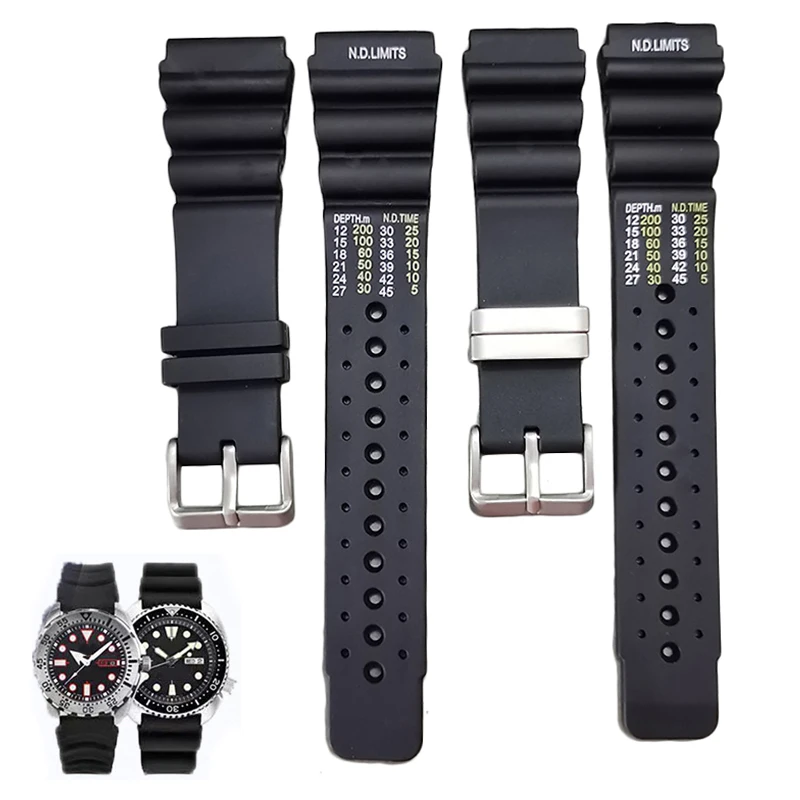 ND Limits Diver Silicone Strap 20mm 22mm 24mm for Seiko Water Ghost Resin Men Sport Watch Band for Casio Citizen Promaster