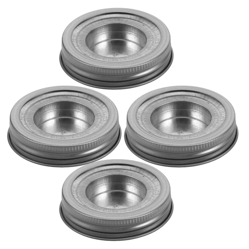 1Set Sturdy Metal Canning Lid Holder Stainless Steel Jar Insert for Tea Lights Regular Mouth Jar Holder Home