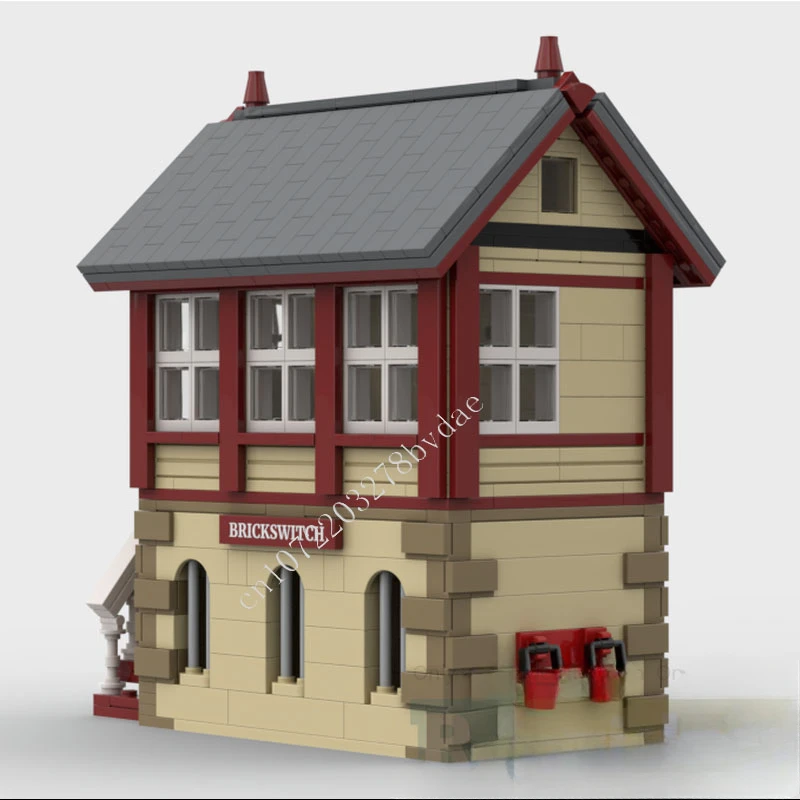 840PCS Britischen Eisenbahn Signal Box MOC Kreative street view Modell Bausteine Architektur DIY Montage Modell Spielzeug Geschenke