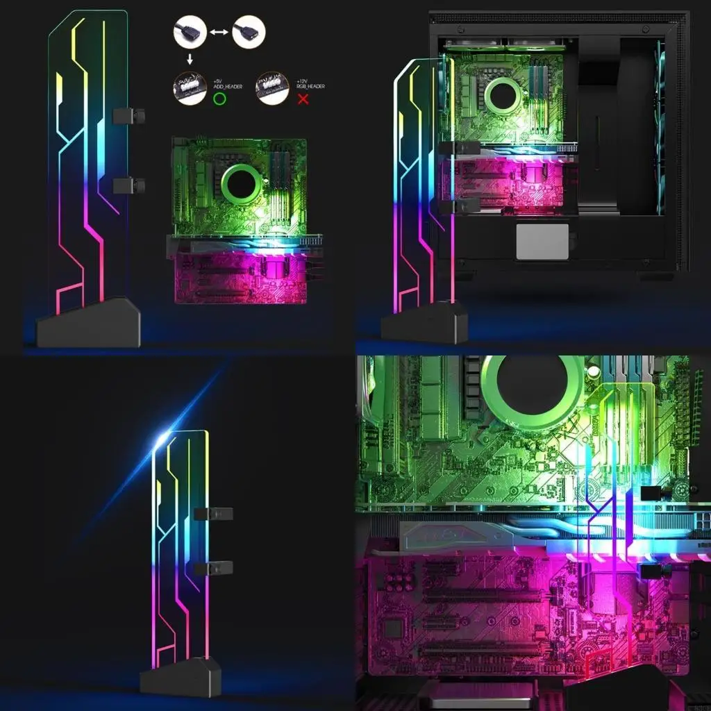 

VGA Holder Vertical Graphics Card Bracket Made From Tempered Glass GPU Holder 83CE