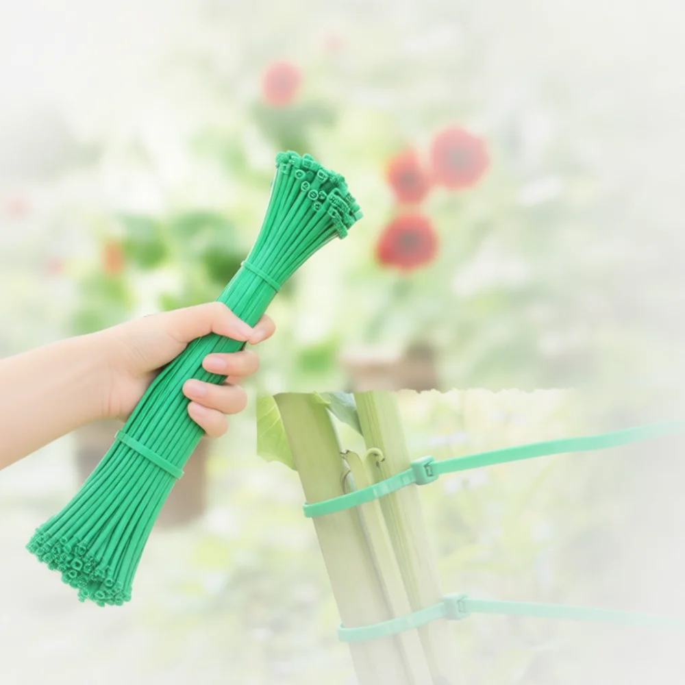 Green Garden Ties Nylon Plant Support Clips Climbing Vine Vegetable Fixing Cable Straps For Fruit Tree Outdoor Yard Supplies