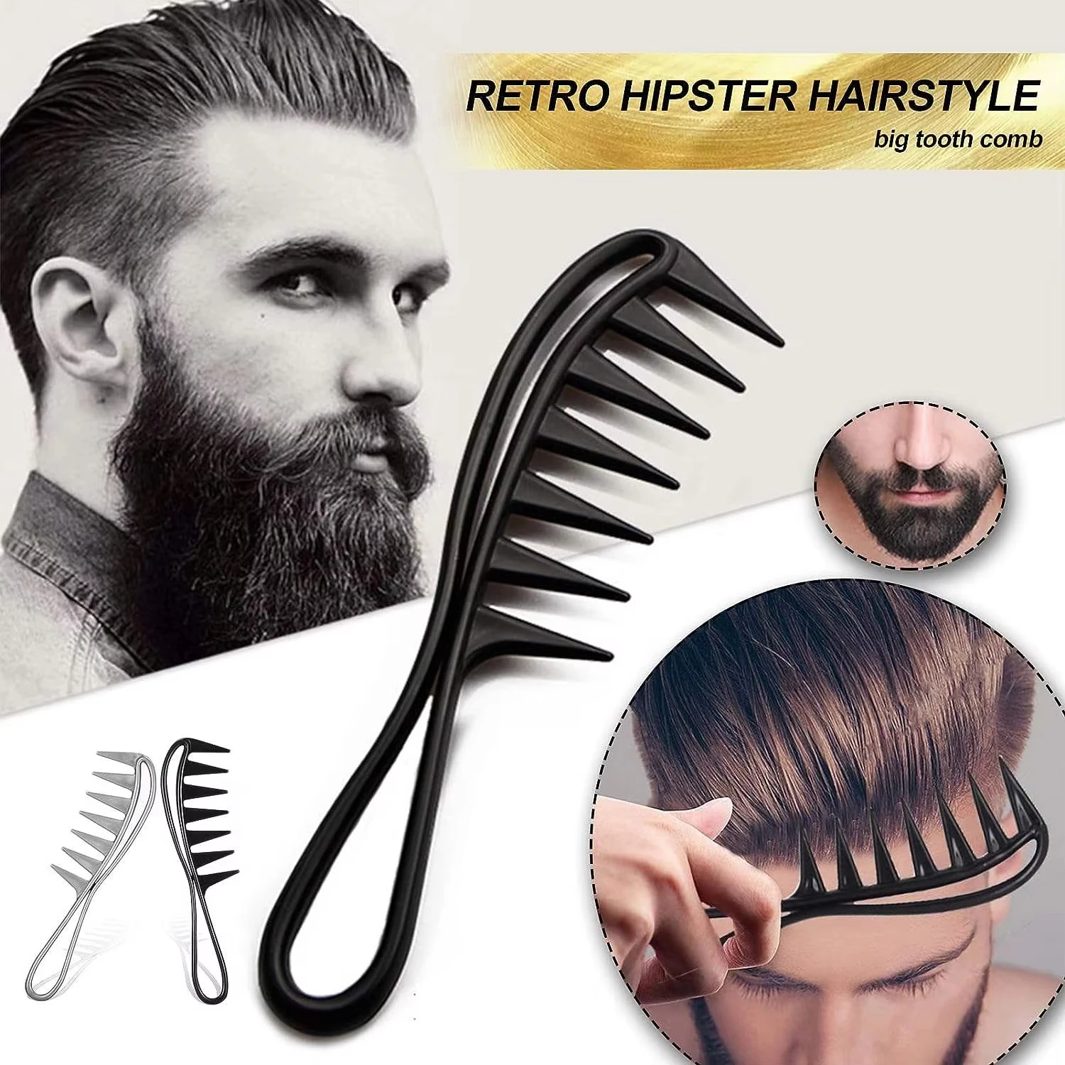 Men's Hair Comb Professional Hairdressing Barber Wide Tooth Hair Brush Men Combs Hairstyle Man Barbershop Hair Styling Tools