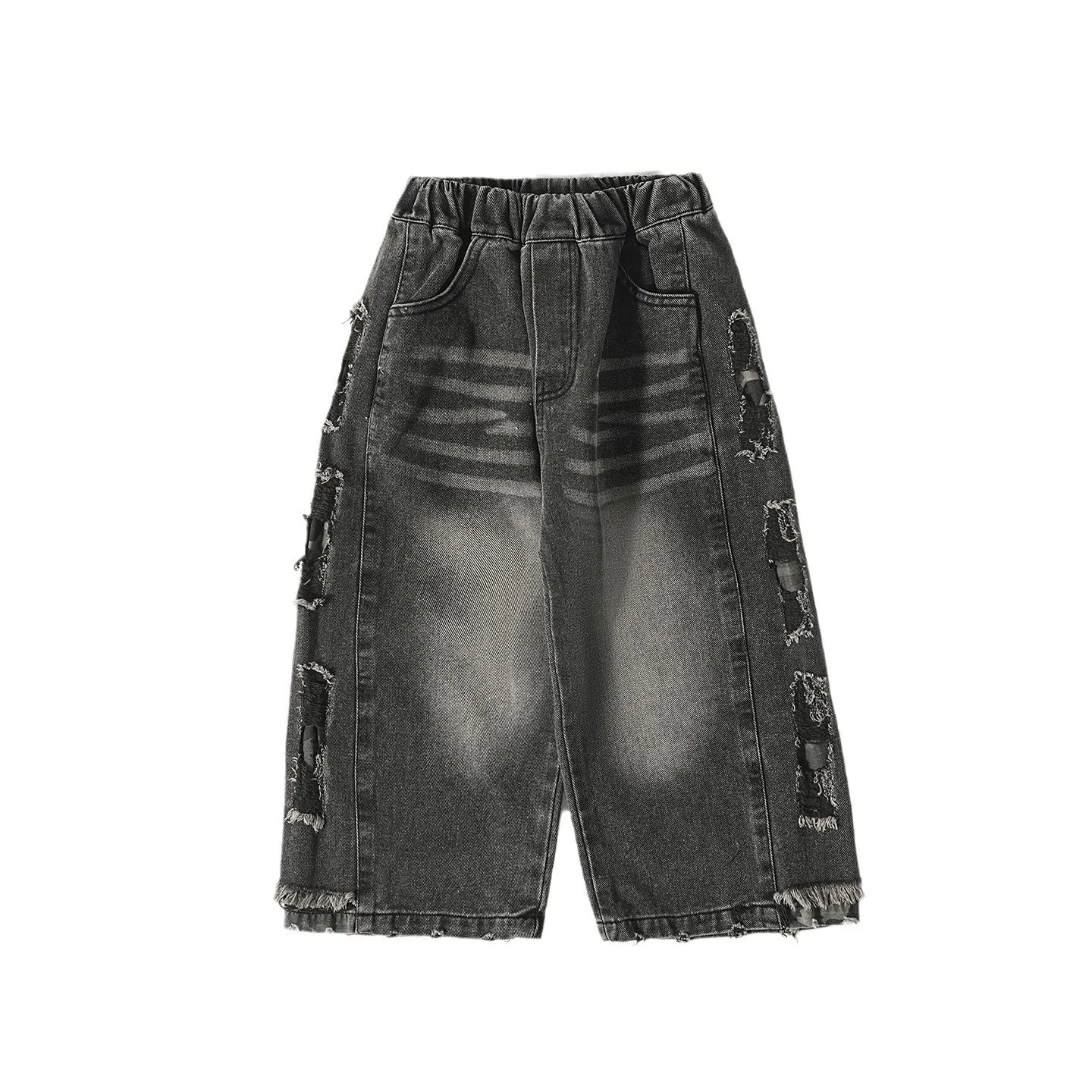 Boys Spring Autumn Jeans Korean 2025 New Camouflage Ripped Baby Pants Loose and Cool Children Clothing