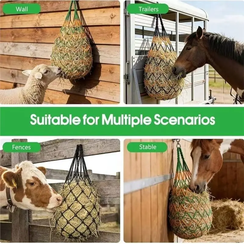 DTA4-2Pcs Slow Feed Hay Net,Durable Hanging Hay Feeder For Stables, Trailers, And Equestrian Events