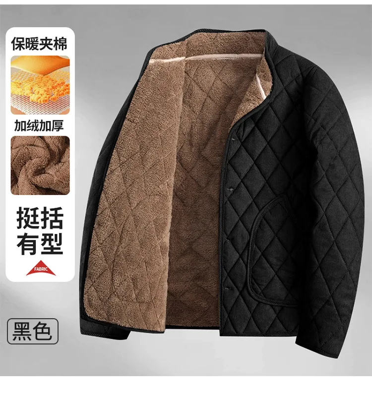 Men Stand Collar Fleece Lined Winter Parkas Men New Arrival Cold Resistant Warm Parkas Men Practical Casual Cotton Warm Jackets