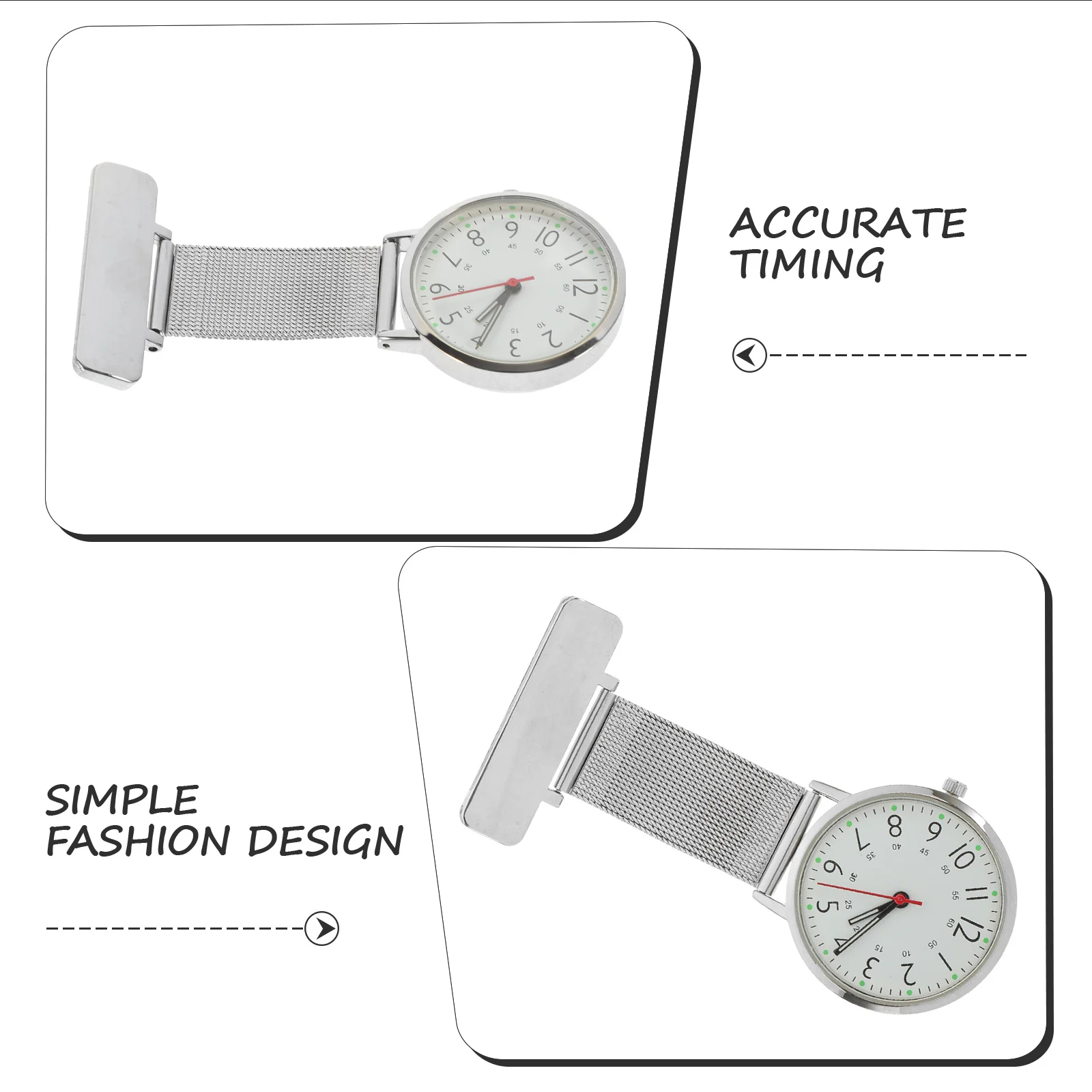 

Nurse Hanging Watch Metal Case Clip on Lapel Pin Durable Medical Nursing Pocket Watch Fob Nursing Watches for Nurses