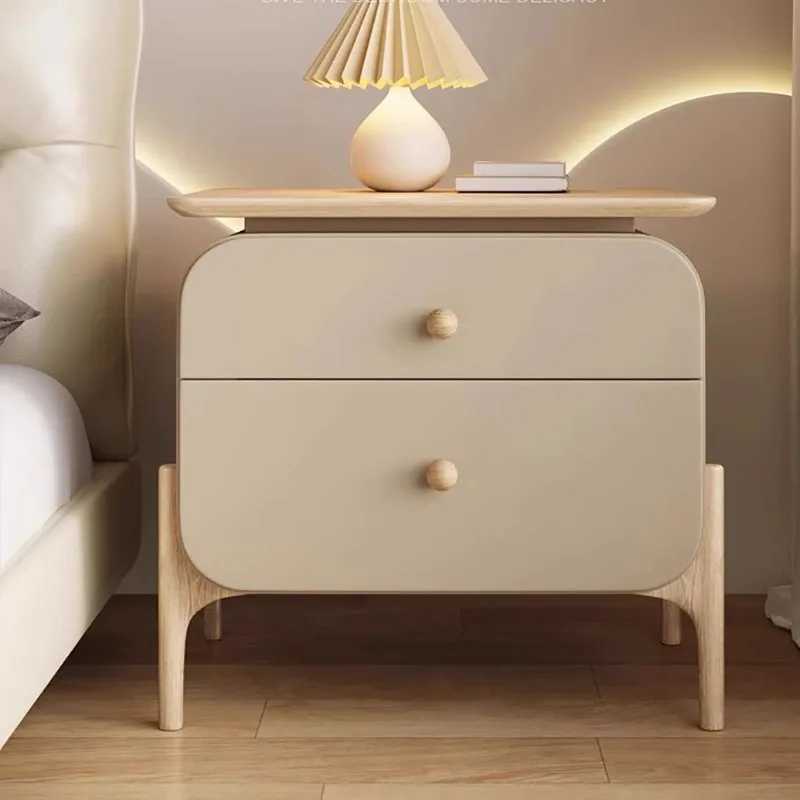 French Kawaii Nightstands Hidden Storage Aesthetic Simple Rustic Nightstands Trendy Glam Comodini Camera Da Letto Home Furniture