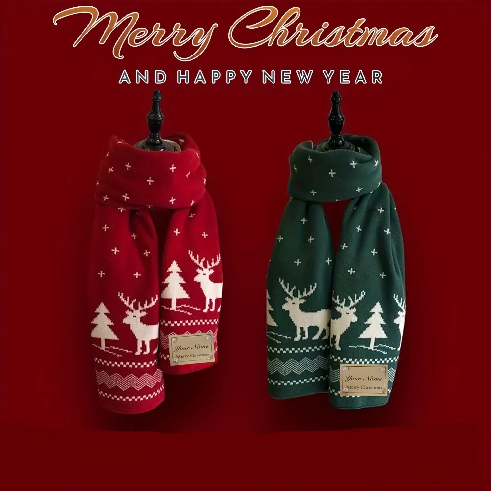 

Одна упаковка содержит два цвета на выбор: шарф с рождественской тематикой, шарф с оленями зеленого и красного цвета. Изготовлен из акрилового материала, мягкий, удобный, приятный для кожи, не раздражающий, идеально подходит для праздничных подарков, пода