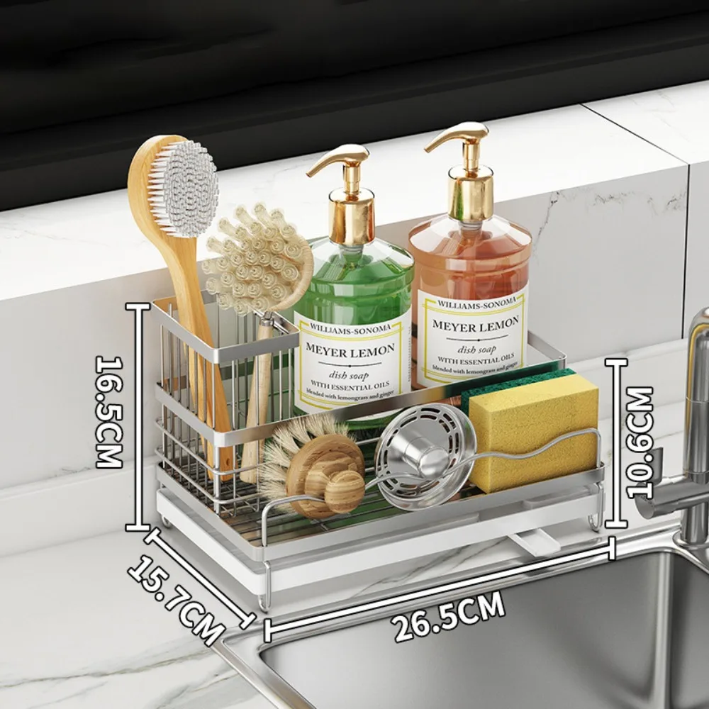 

Подставка для кухонной раковины из нержавеющей стали с самоотводом воды, быстросохнущий органайзер для тряпок, большая вместимость, нержавеющий держатель для кухонных губок