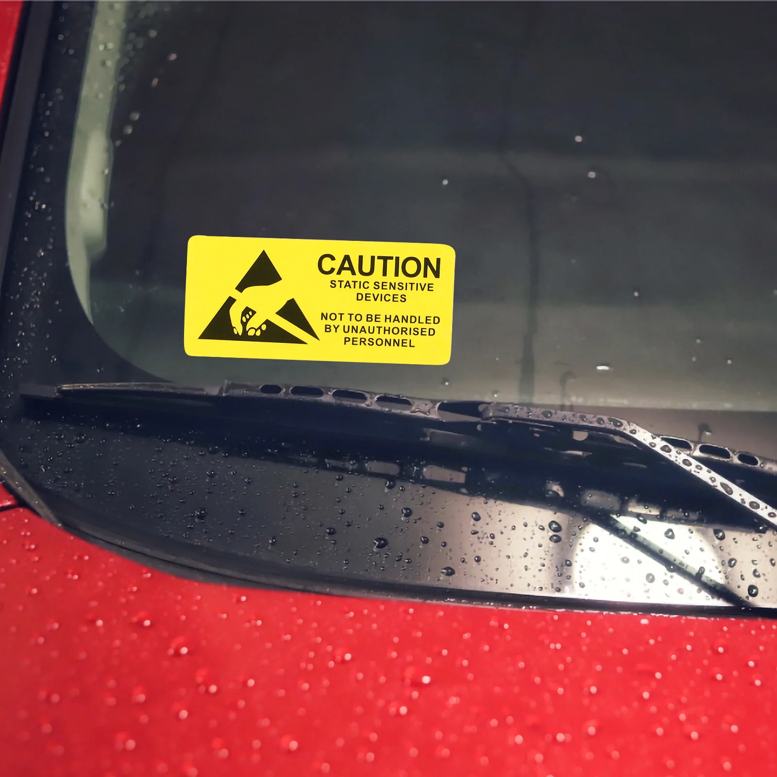 450Pcs Static Sensitive Device Sticker 55x25mm Permanent Adhesive Wall Decal for Equipment Cars Workshops Industrial Safety Sign