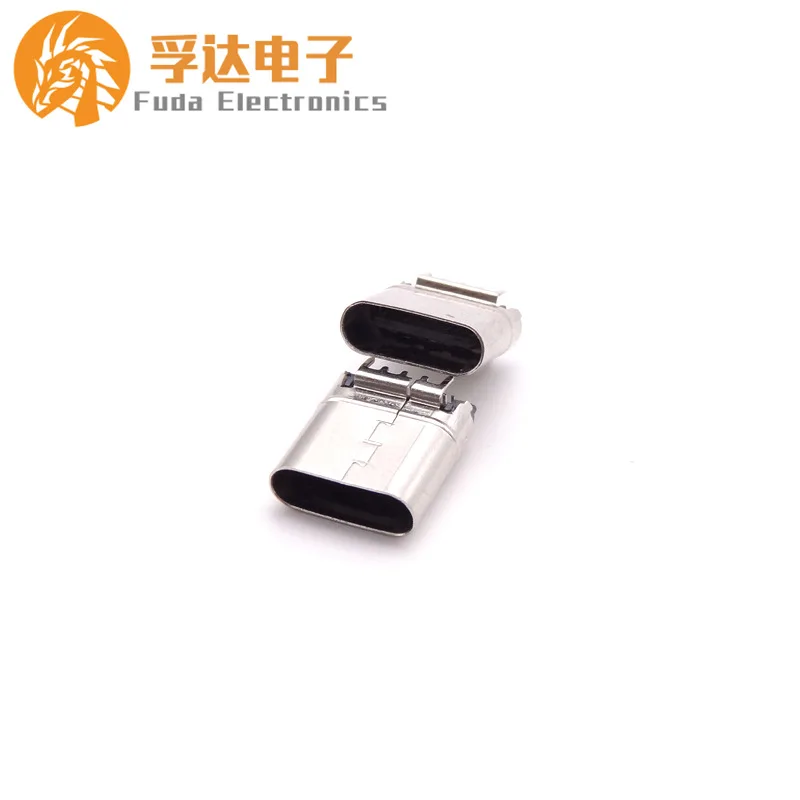 For TYPE-C 24P female seat TYPE-C vertical sticker female seat 180 degrees vertical SMT double row needle, with column