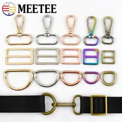 5Set 20-38mm Rainbow Metal Lobster Clasp Belt Buckle Bag Strap Swivel D Ring Tri-glide Buckles Adjust Hook Sewing Accessories