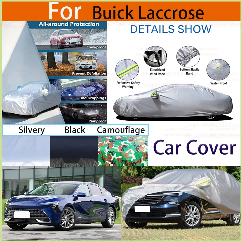 

Наружная защита, полные автомобильные чехлы, снежный чехол, солнцезащитный козырек, водонепроницаемый, пылезащитный, внешние универсальные аксессуары для Buick Laccrose