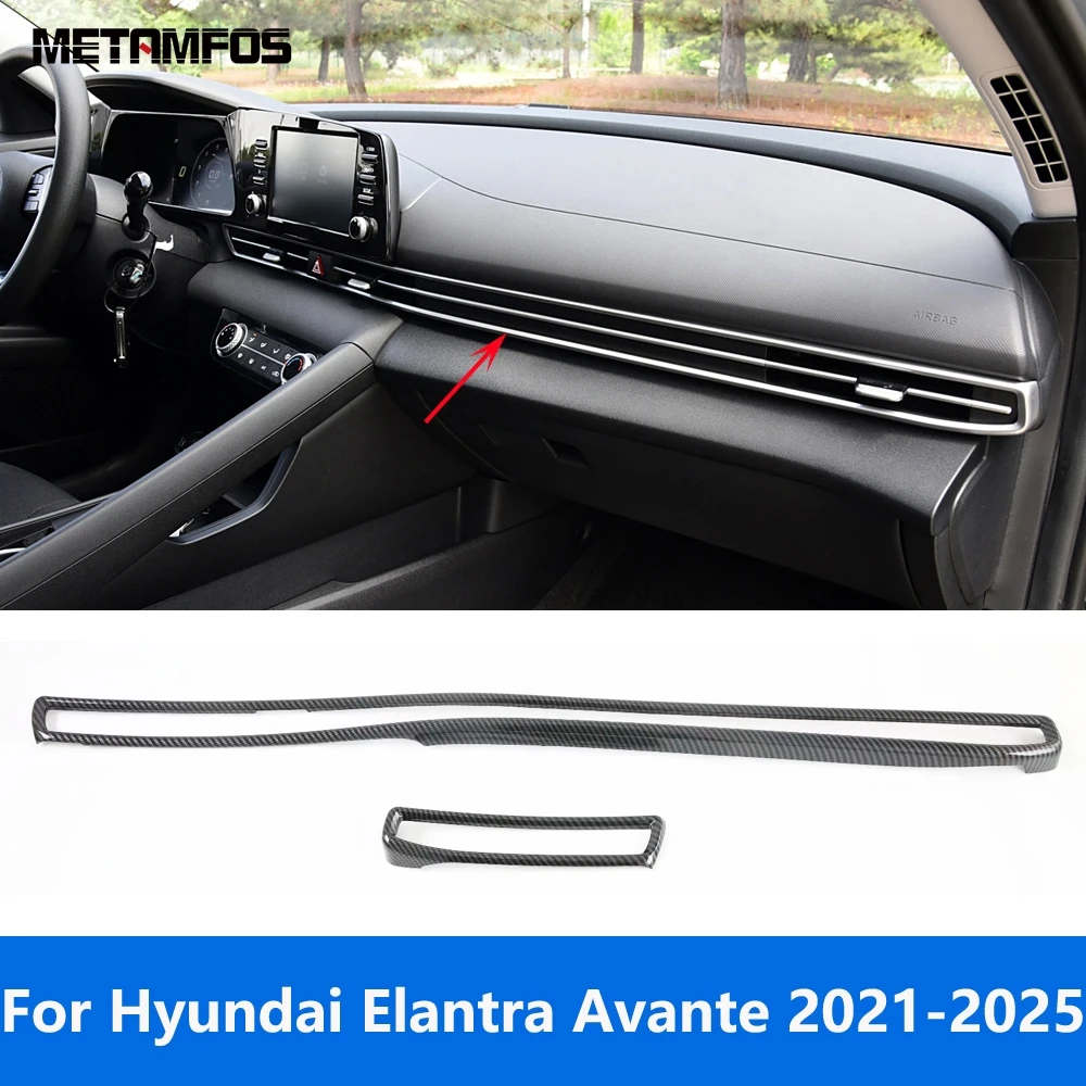 

Для Hyundai Elantra Avante 2021-2023 2024 2025 консоль из углеродного волокна кондиционер вентиляционное отверстие переменного тока крышка отделка аксессуары для интерьера