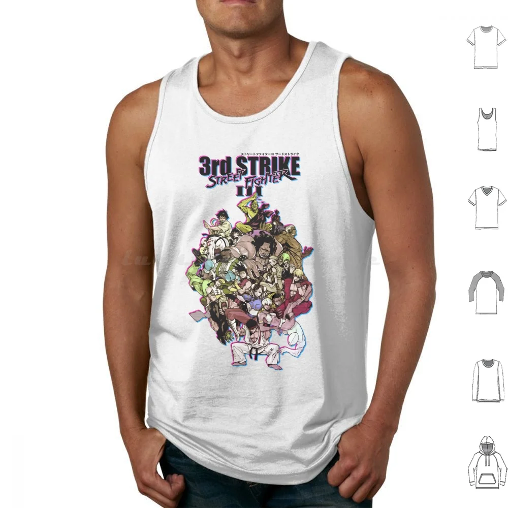 Third Strike Tank Tops Print Cotton Ryu Fighter Retro Ken Street Gaming Game Arcade Video Games Akuma Hadouken Geek Fight