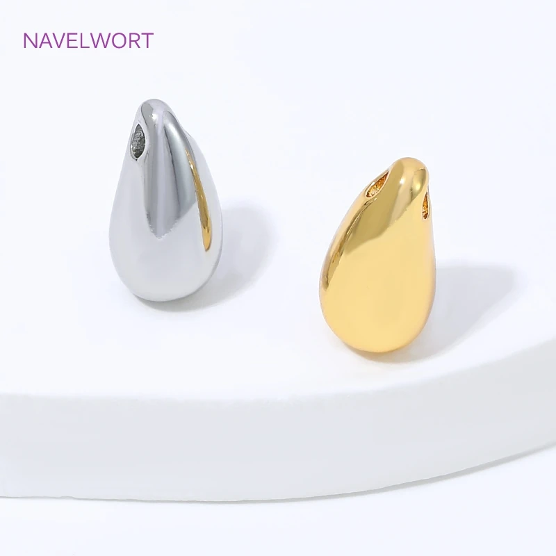 18K Gold Plated Brass Water Droplet Pendants Tail Beads,Decorative Pendants For Jewelry,DIY Earring Necklace Making Findings - view 6