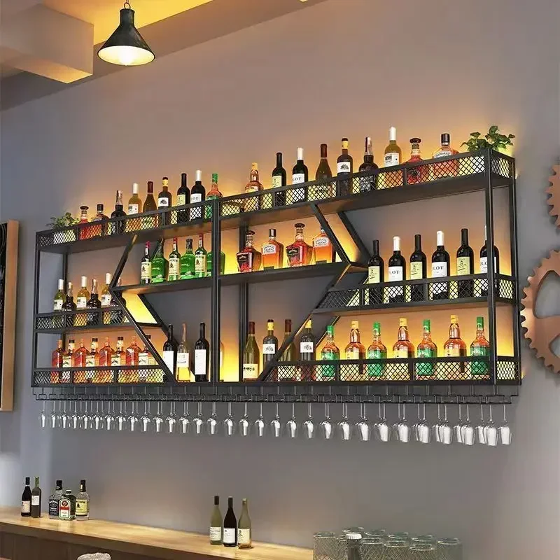 Antique Luxury Wall Mounted Cabinet Display Kitchen Decorations Corner Bar Cabinet Modern Accesories Vinoteca Bar Furniture