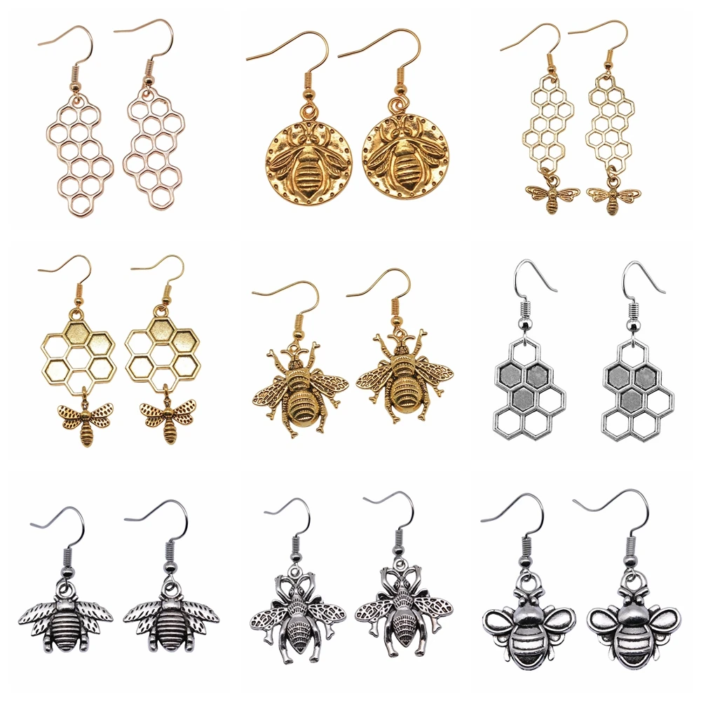 27 Stile Honigbienen-Waben-Ohrringe Modische Vielseitige Kleine Ohrringe Eleganter Damenschmuck