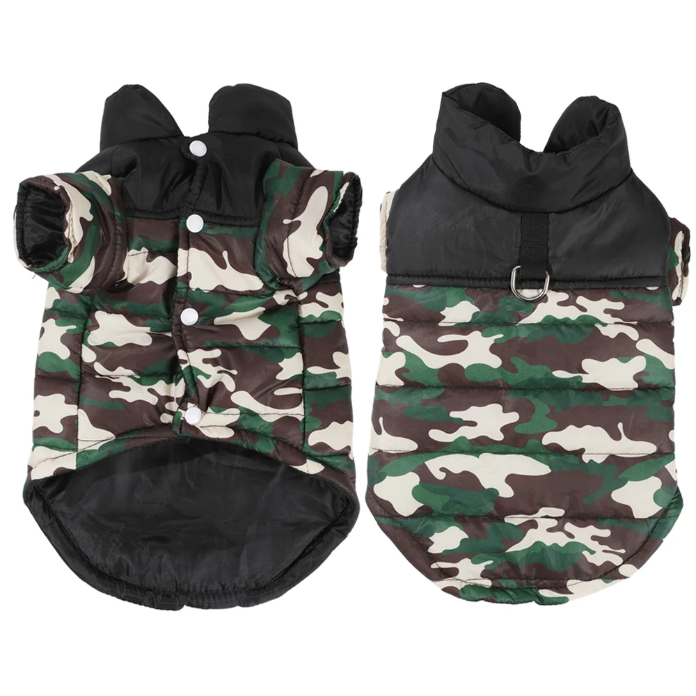 Winter Warm Dog Coat Waterproof Windproof Jacket With D-Ring For Small Medium Dogs Cat Camouflage Print Puppy Yorkshire Clothing